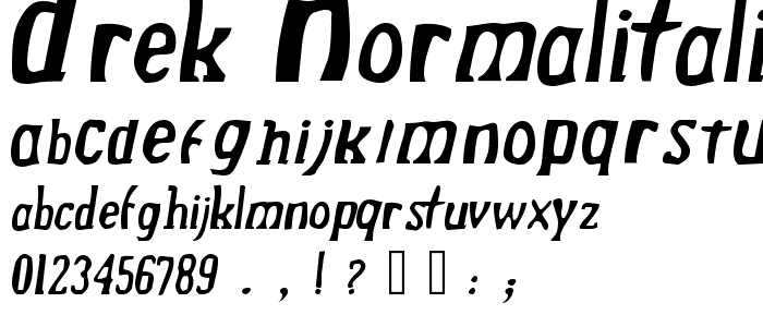 Drek NormalItalic font